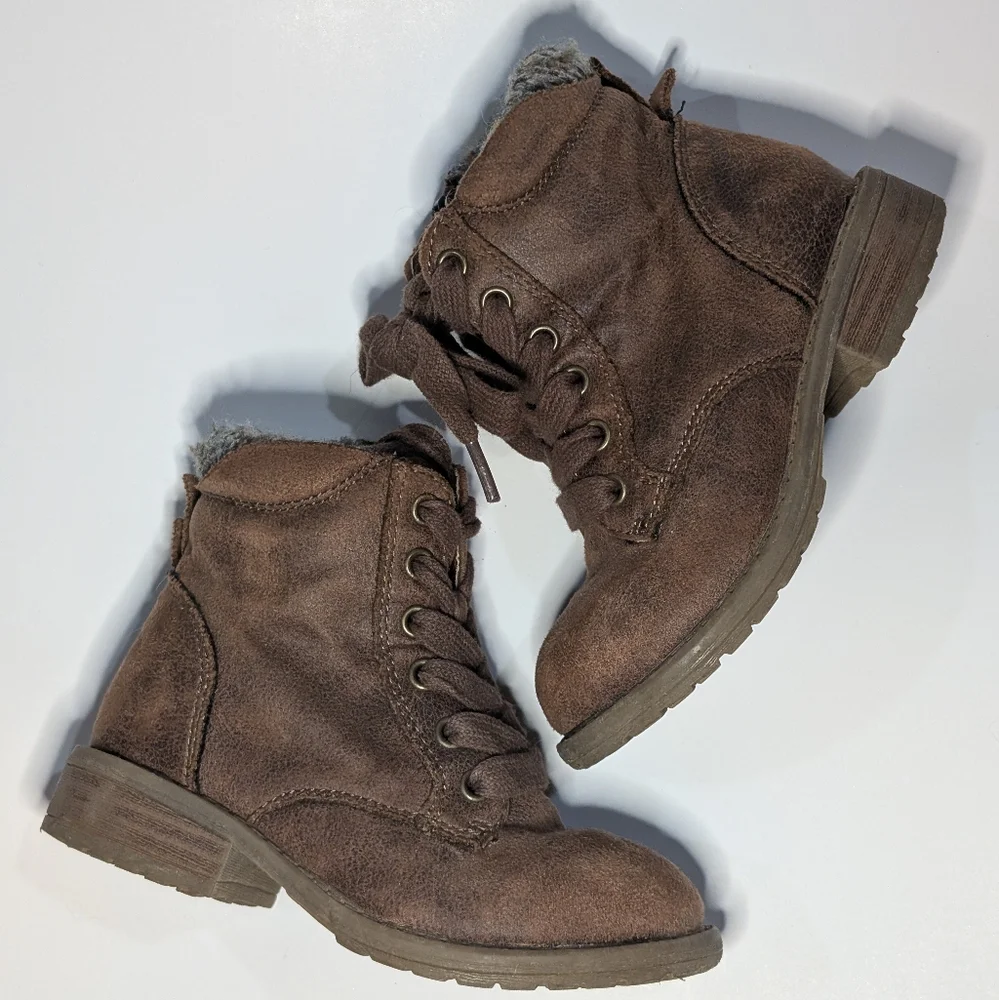 🤎 Steve Madden Brown Faux Suede Toddler Boots (Size 7)